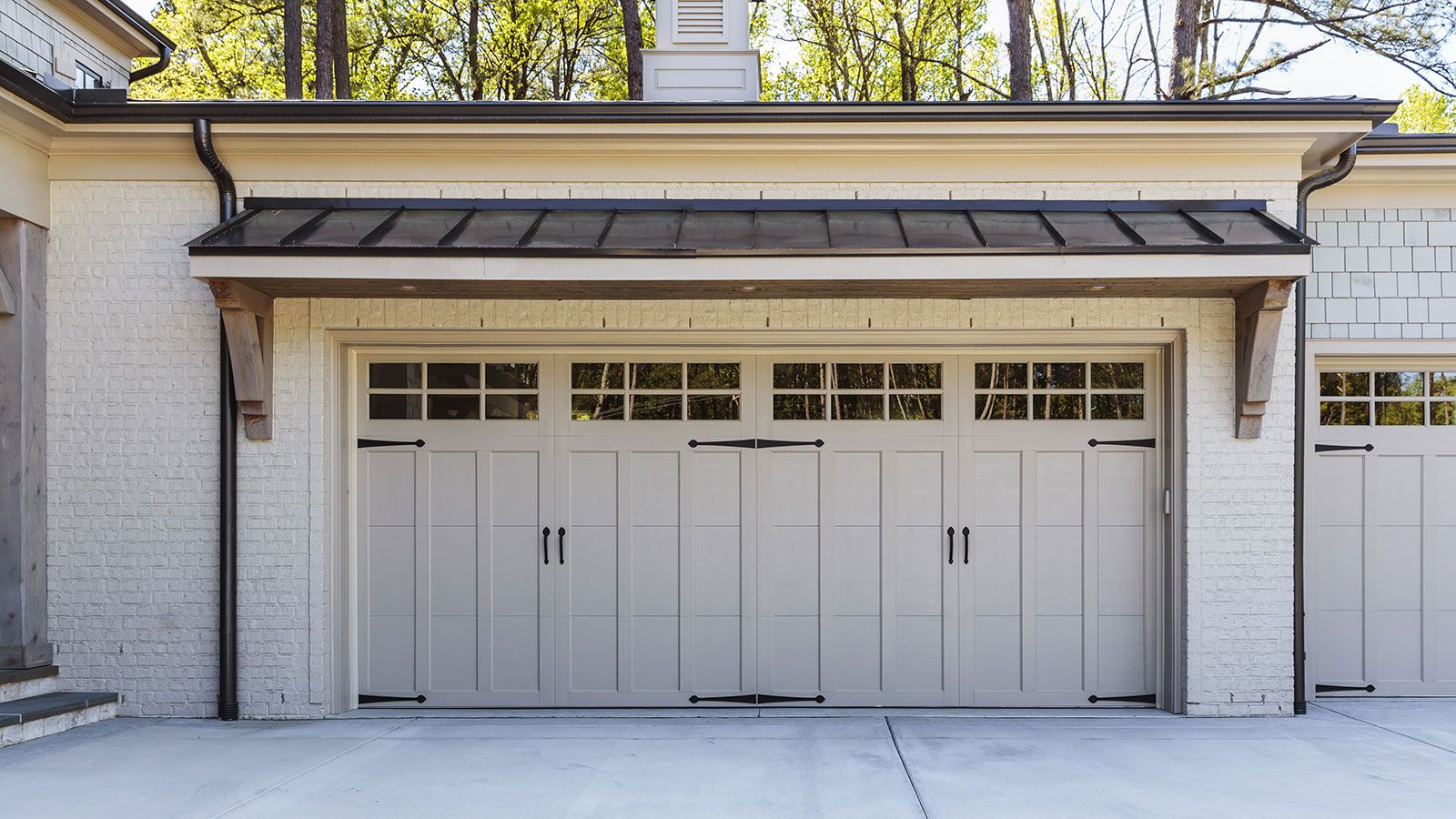 Carriage house style garage door.